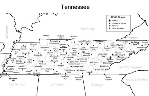 Tennessee Airport Map - Tennessee Airports