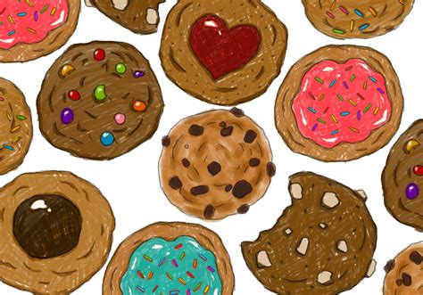 Cute Cookies Clipart, Cookie Clip Art, Sweets Clipart, for Personal and ...