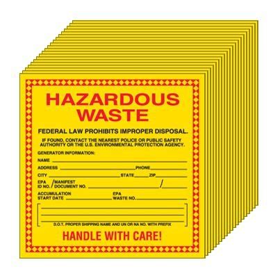 Custom Hazardous Waste Labels, DOT Labels | Seton | Seton