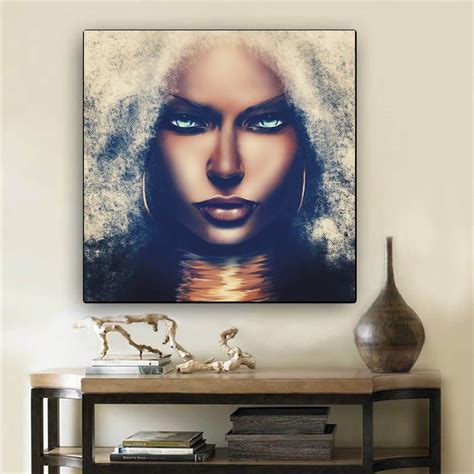African American Canvas Art Pretty Black Afro Lady African Canvas ...