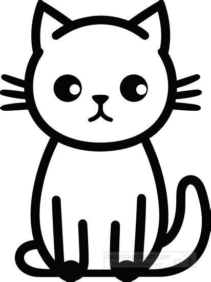 Animal Outline Clipart-cat minimalistic simple