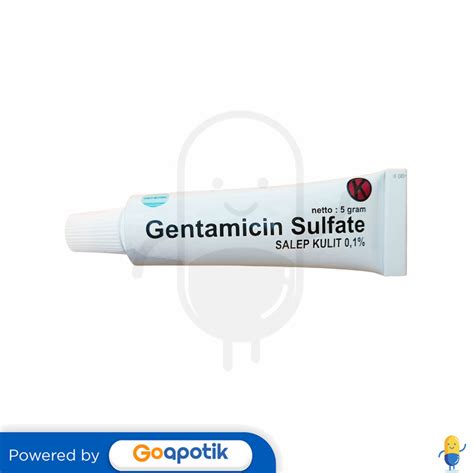 GENTAMICIN SULFATE ERELA 0.1% SALEP 5 GRAM TUBE - Kegunaan, Efek Samping, Dosis dan Aturan Pakai