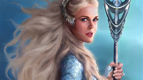 Queen Atlanna As Nicole Kidman In Aquaman Art Wallpaper,HD Movies Wallpapers,4k Wallpapers ...