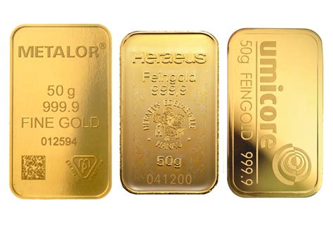 50g Gold Bars Best Value | BullionByPost - From £1,277