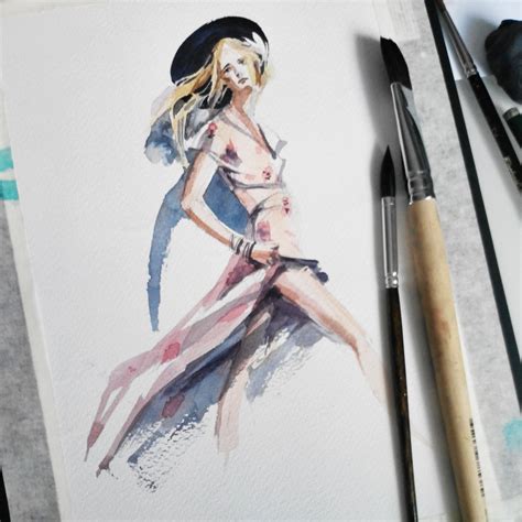 Watercolor fashion sketches :: Behance