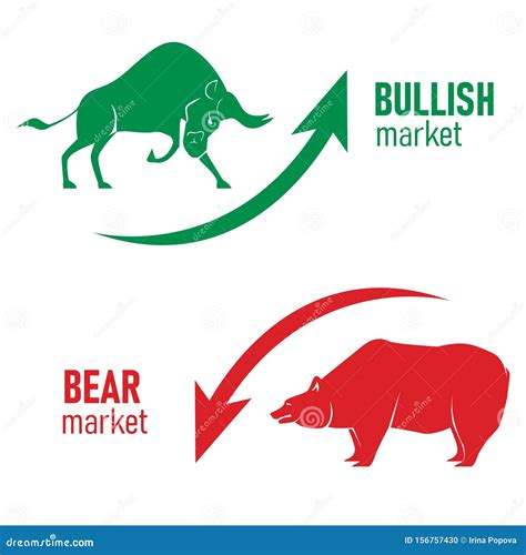 Bullish and Bearish Symbols on Stock Market Vector Illustration. the ...