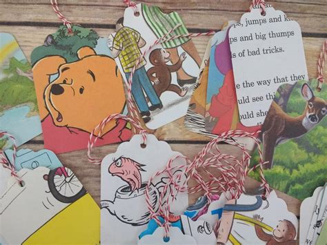 Children's Book Tags 30 Tags Book Page Gift Tags - Etsy