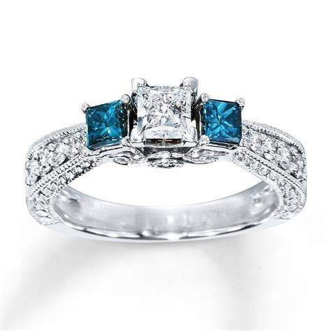 Blue Diamond Engagement Rings Kay Jewelers | Band, Onyx, Moissanite