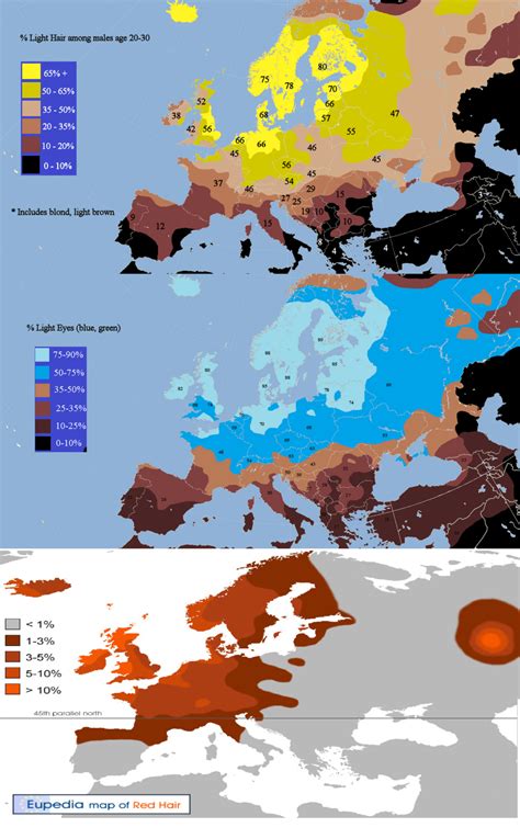 Eyes and hair color in Europe - Maps on the Web