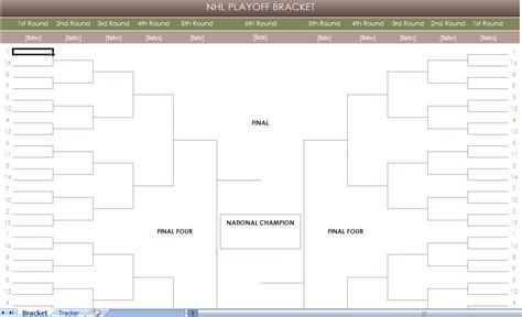 NHL Printable Blank Playoff Bracket - My Excel Templates