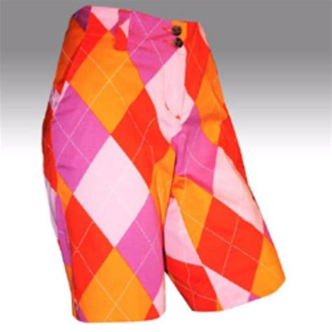 Loudmouth Ladies Golf Shorts Raspberry SureBet Sure Bet NWT Sz 14 Argyle Print | Womens golf ...