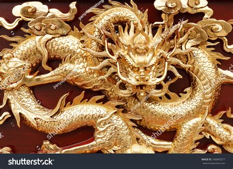 Gold Chinese Dragon Wallpaper