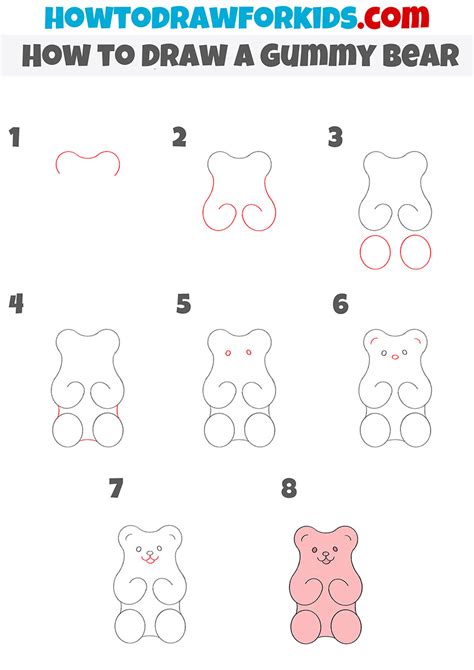 How to Draw a Gummy Bear Step by Step - Easy Drawing Tutorial For Kids