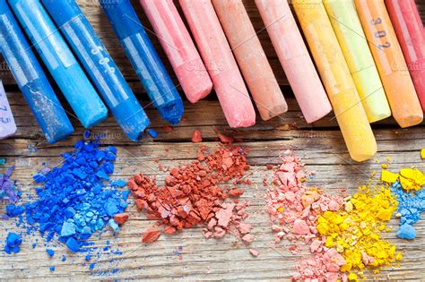 Rainbow colored pastel crayons | High-Quality Arts & Entertainment Stock Photos ~ Creative Market