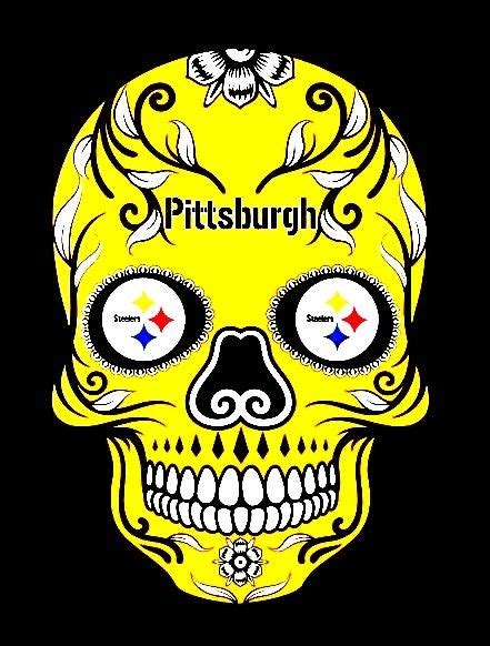 PITTSBURGH STEELERS~SUGAR SKULL ART | Sugar skull art, Skulls drawing, Skull art