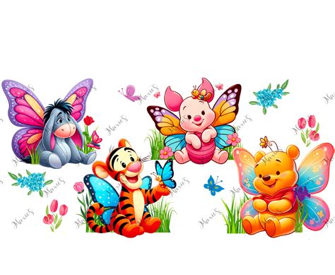 Butterflies Party With Pooh & Friends Graphic Design 16oz. Sublimation Cup Wrap Print | Maxie's