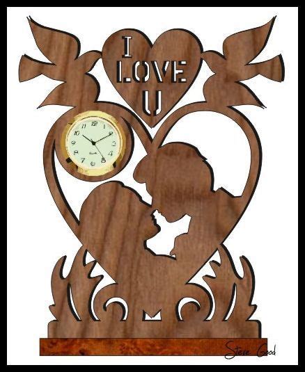 Lovers Mini Clock Scroll Saw Pattern. | Scroll saw patterns, Scroll saw ...