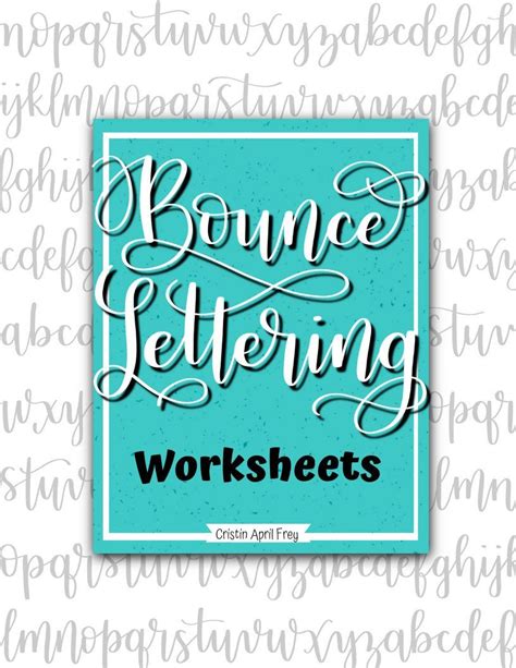 Bounce Lettering Practice Worksheets, Hand lettering and Modern Calligraphy Practice Sheets for ...