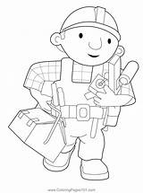 Bob With His Tools Coloring Page For Kids  Free the Builder sketch template