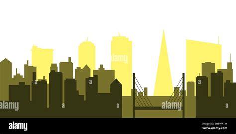 Silhouette urban multicolored skyline illustration Stock Photo - Alamy