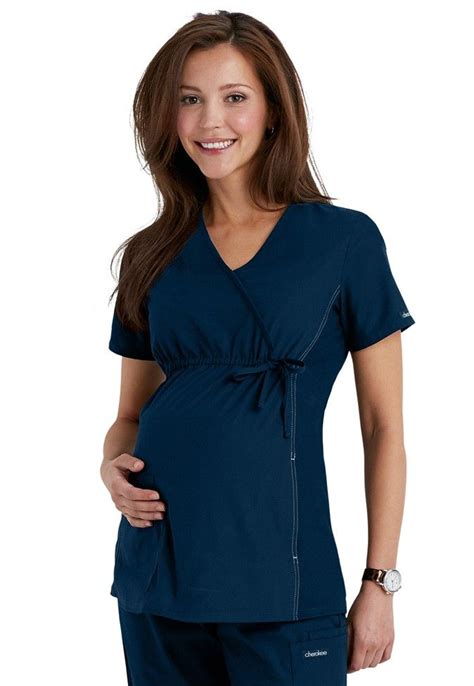 Cherokee Flexibles maternity mock-wrap scrub top (inn caribbean) | Ropa, Moda para embarazadas ...