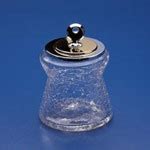 Windisch 88135D By Nameek's Ampurias Crackled Crystal Glass Cotton Balls Jar with Metal Cover ...