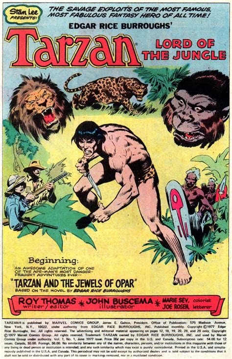 CRIVENS! COMICS & STUFF!: MARVEL'S TARZAN COVER GALLERY...