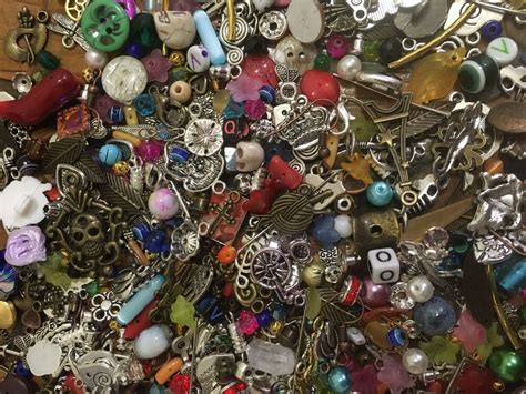 1/2 pound Bulk Mix Jewelry Crafts Making Supplies Beads Buttons Findings RB1 #Unbranded #mix ...