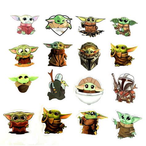 50 Pcs Yoda Stickers Vinyl Decals The Mandalorian Baby Star Wars Wall Tattoos - Walmart.com