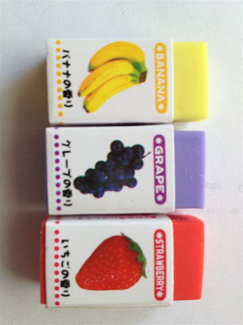 It is a fruit-scented eraser does. | Scented eraser, Erasers, Fruit