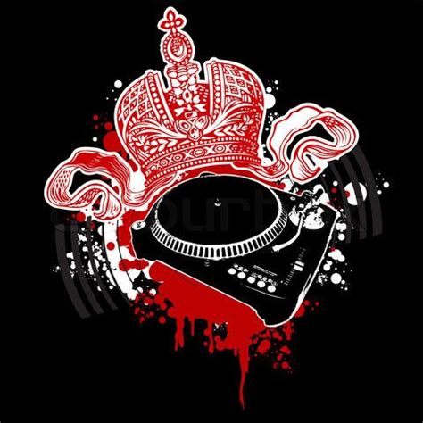 Stock vector of 'Graffiti Red Crown and Turntable' | Graffiti, Graffiti ...