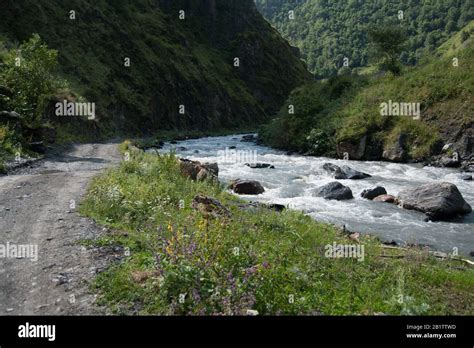 Travel in Georgia mountains in summer vacation Stock Photo - Alamy