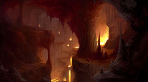 Cave, Caves, Fantasy, City, Cities Wallpapers Hd / - Lava Cave Fantasy Art (#1906171) - HD ...