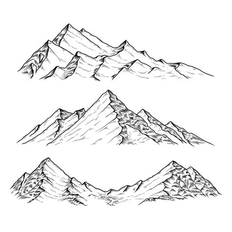 Hand drawn vector illustration the mountains - Download Free Vectors, Clipart Graphics & Vector Art