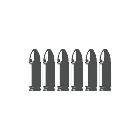 Isolated Bullet Cartridge for Army Weapon War Battle Illustration ...