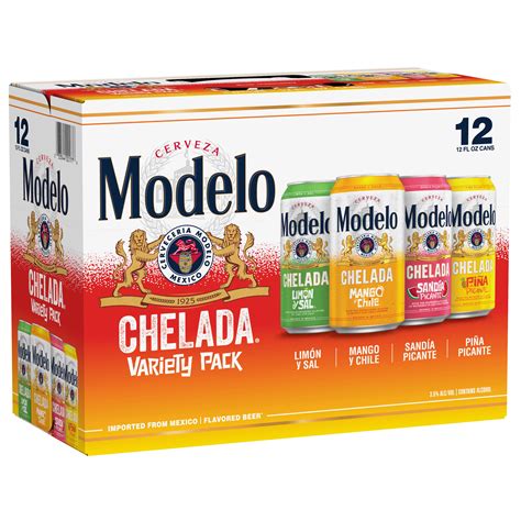 Modelo Chelada Variety Pack Mexican Import Flavored Beer 12 oz Cans, 12 ...