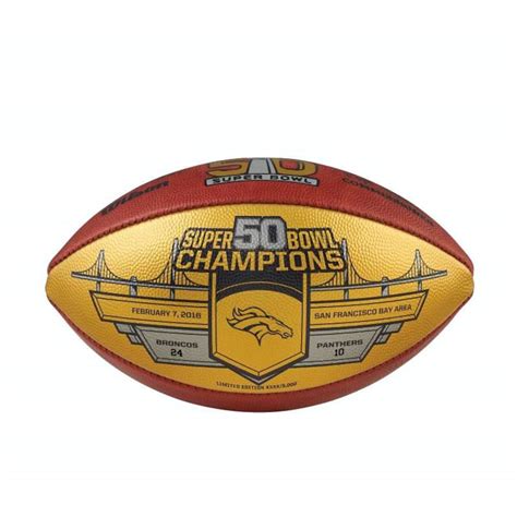 Wilson Denver Broncos Super Bowl 50 Champions Gold Replica Football