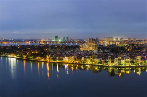 Aerial View of Hanoi Skyline at West Lake Ho Tay in Vietnamese, at ...