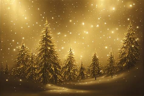 Free Gold Christmas Tree Background