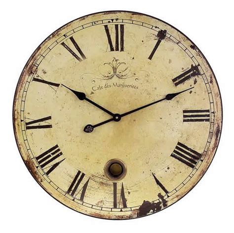 A touch of french country | large, rustic, antiqued pendulum wall clock | Clock wall decor ...