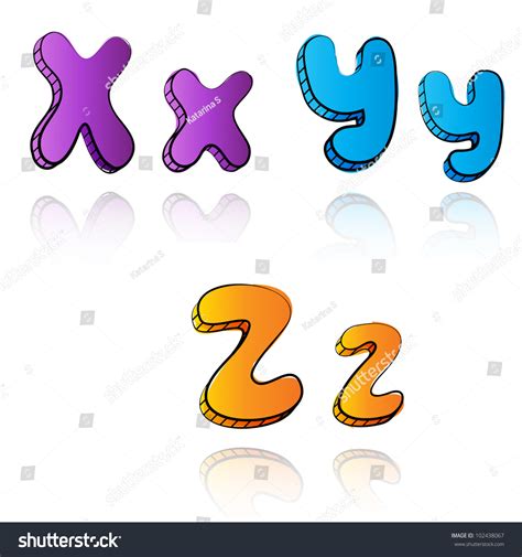 Cartoon 3d Alphabet Letters- Xyz Stock Vector Illustration 102438067 : Shutterstock