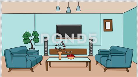 Cartoon Drawing Room Background