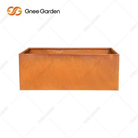 China Corten Steel Metal Planter Box Square Cube Sizese Outdoor Flower Pot Garden Manufacturers ...