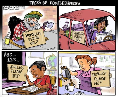 Editorial cartoon: Faces of homelessness