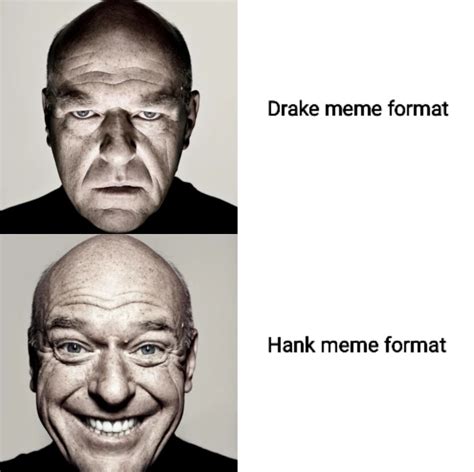 Create meme "sad dean norris, happy hank breaking bad, dean norris meme ...