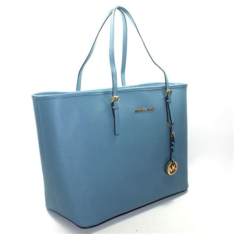 Michael Kors Blue Leather Medium Travel Tote Bag #30H1GTVT2L | Michael Kors 30H1GTVT2L