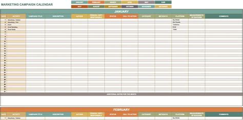 Campaign Calendar Template Excel