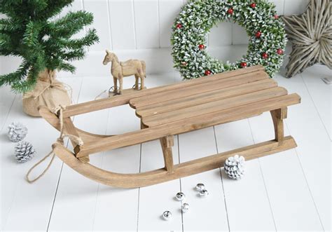 Wooden Decorative Sleigh - New England style Christmas Decor