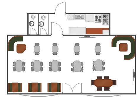 Café Layout Design Example di 2020 | Denah lantai, Desain tata letak ...