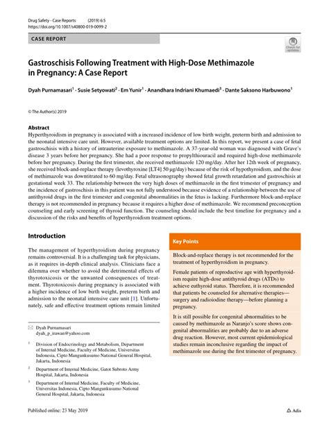 (PDF) Gastroschisis Following Treatment with High-Dose Methimazole in Pregnancy: A Case Report